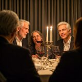 Two mature couples on a double dinner date.